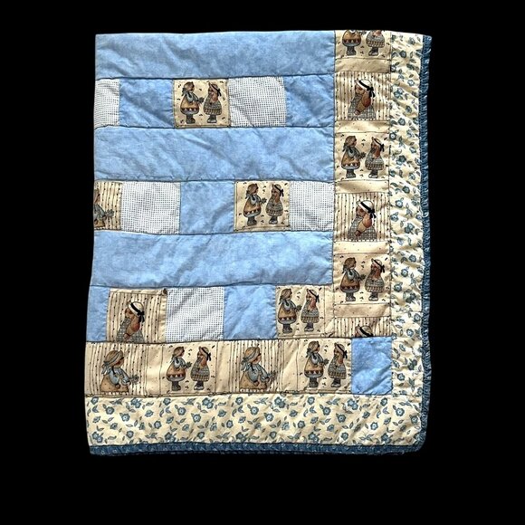 Vintage Peace Creek Patchwork Quilt Handmade Bunny Girls Fabric by Linda Stubbs - Picture 1 of 15